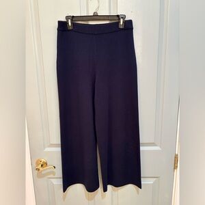 J. Crew Dark Navy Wide-Leg Knit Pull-On Pants